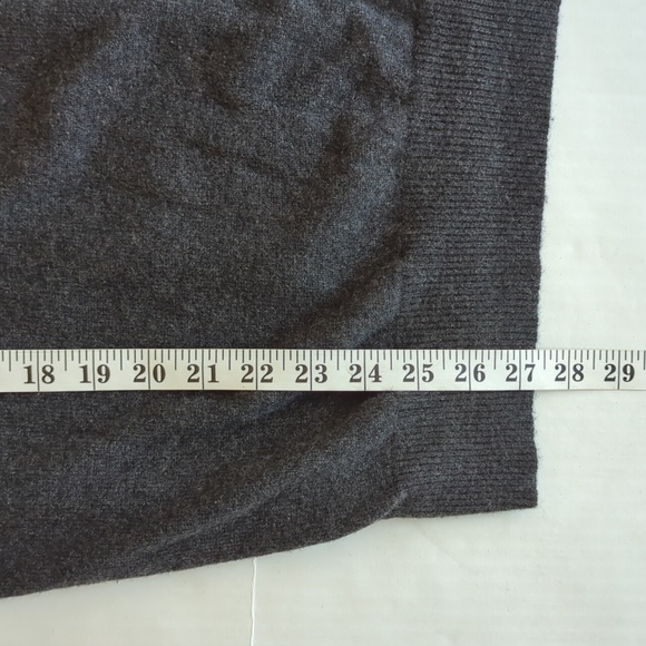 Lands' End Cashmere Polo Long Sleeve Sweater MEDIUM 38-40 Gray Heathered Black - Picture 15 of 16